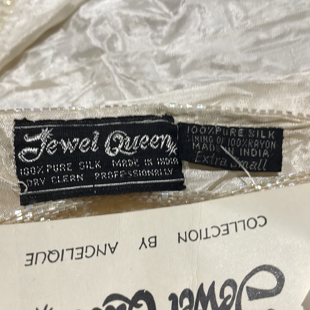 NWT Vintage‎ Jewel Queen 100% Silk, Handmade, Beaded & Sequin, V-Neck Gown - Picture 12 of 13